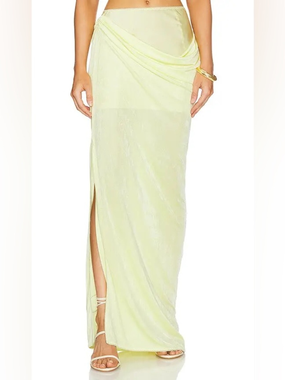 NWT Anna October Casey Draped Maxi skirt Yellow XL
